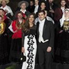 En la cena de Estado ofrecida por los Reyes de España en el palacio de Guimaraes, cerca de Oporto, en Portugal