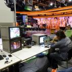 El plató pocas horas antes de que comience el programa.