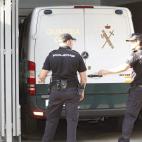 El furgón en el que ha llegado Luis Bárcenas a la Audiencia Nacional.