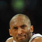 LA Lakers guard Kobe Bryant gestures before the Boston Celtics went on to win 103-94 in game two of the NBA finals at the Staples Center in Los Angeles on June 6, 2010. The defending champion Los Angeles Lakers are not only seeking their 16th N...