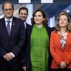 Junto a Quim Torra y Ada Colau, en Barcelona