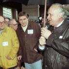 Arzalluz (der) junto a Otegi (centro) y Gorka Agirre (izq).
