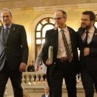 El exconseller Jordi Turull, con Quim Torra y Pere Aragonés.