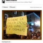 Pancarta con "humor ibérico"