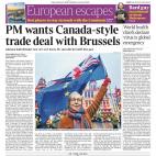 The Times: "El primer ministro quiere un acuerdo con Bruselas estilo canadiense"