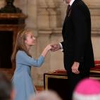 Junto al rey Felipe VI en la entrega del Toisón de Oro, el 30 de enero de 2018.