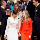 La familia real durante la sesión solemne este lunes de la apertura de la XIV Legislatura celebrada en el Congreso.