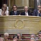 El expresidente catalán Artur Mas asiste al pleno desde la grada