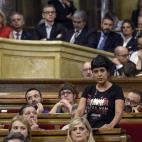 Ana Gabriel, portavoz de la CUP, se dirige al pleno