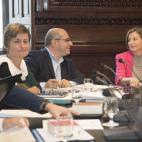 La Mesa del Parlament, reunida antes del pleno