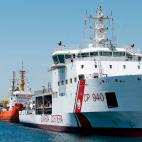 Los tres barcos (Dattilo, Aquarius y Orione) atracados en el puerto de Valencia