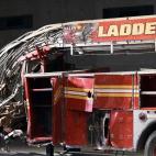 Restos de uno de los camiones del 11-S