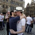 Flashmob de 2011 contra la violencia hacia homosexuales en Bruselas.