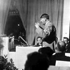 6th September 1934, German Chancellor and Nazi leader Adolf Hitler addresses the Nuremberg Nazi congress (Photo by Popperfoto/Getty Images)