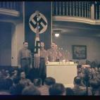 GERMANY - NOVEMBER 08: Hitler speaks at the Burgerbraukeller in Munich Germany November 8th or 9th, 1938 celebration in remembrance of the Putsch. (Photo by Hugo Jaeger/Time & Life Pictures/Getty Images)