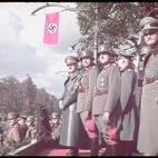 German victory parade in Warsaw. Hitler, two unidentifieds, Keitel behind them, and General Blaskowitz, and General Kesselring. (Photo by Hugo Jaeger/Timepix/Time Life Pictures/Getty Images)