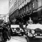 German nazi Chancellor Adolf Hitler and his army parade in Prague on March 15, 1939 day of the invasion of Czechoslovakia by the Wehrmacht. AFP PHOTO / FRANCE PRESSE VOIR (Photo credit should read -/AFP/Getty Images)