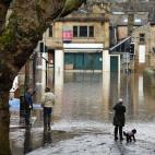 Inundación en Hebden Bridge, norte de Inglaterra