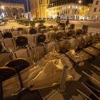 Una terraza arrasada por el viento en Bavaria