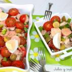 ▶️ Ingredientes: un pimiento verde, dos tomates, cebolla, 1/2 kg de huevas de merluza frescas o congeladas, dos huevos, aceitunas rellenas de anchoa, sal, vinagre, hojas de laurel y aceite de oliva virgen extra.▶️ Enc...