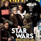 George Lucas and the cast of Star Wars