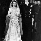 En su boda con Felipe de Edimburgo.