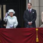 En el balc&oacute;n de Buckingham durante los festejos de su jubileo.