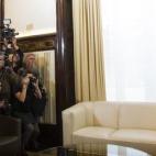 Otegi con la presidenta del Parlament, Carme Forcadell