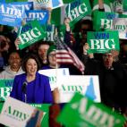 Celebrando los resultados en Nuevo Hampshire