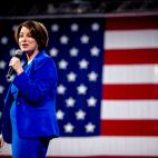 En uno de su mítines en Nuevo Hamphire, donde quedó tercera