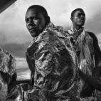 Refugiados rescatados en aguas de Sicilia (Italia).