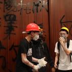 Pintadas en las paredes del Parlamento.