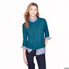 Vía PsDisasters . Para vender su "Jackie Cardigan" en internet J. Crew colgó esta foto de la típica modelo con "thigh gap".