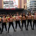 EDITORS NOTE: Graphic content / Activists of women's rights organisation Femen protest in Madrid on February 14, 2020 during an action to denounce violence against women on Valentine's day. (Photo by OSCAR DEL POZO / AFP) (Photo by OSCAR DEL POZ...