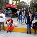 People react during a tremor in Mexico City, Mexico February 16, 2018. REUTERS/Carlos Jasso