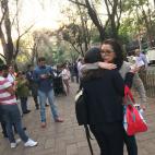 People stand on the street after an earthquake shook buildings in Mexico City, Mexico February 16, 2018. REUTERS/Claudia Daut