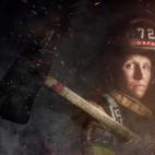 Mindy Gabriel; bombero. Foto tomada en Upper Arlington, Ohio.