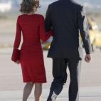 Bienvenida de los reyes a Abdalá y Rania de Jordania a su llegada al aeropuerto de Madrid.