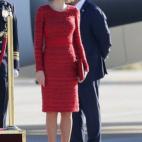 Bienvenida de los reyes a Abdalá y Rania de Jordania a su llegada al aeropuerto de Madrid.