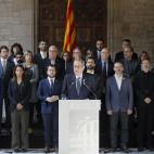 El presidente catalán, Quim Torra, comparece junto a su Gobieropara valorar la sentencia del procés que ha publicado este lunes el Supremo