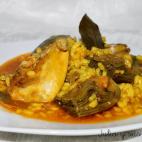 ▶️ Ingredientes: 1/2 conejo, tres alcachofas, arroz normal, 1/4 de cebolla, 4 dientes de ajo, 1/2 tomate maduro, 1 pimiento rojo, 2 hojas de laurel, 1/2 vasito de vino blanco, caldo de carne casero, agua, azafr&aacute;n, aceite de ...