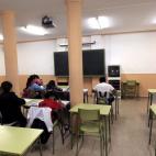 Vista de una de las aulas del Instituto de Educación Secundaria (IES) Iturralde de Madrid, a primera hora de la mañana.