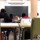 Vista de una de las aulas del Instituto de Educación Secundaria (IES) Iturralde de Madrid, a primera hora de la mañana.