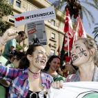 Manifestantes en la protesta de Murcia.