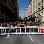 Cabecera de la marcha de estudiantes