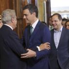 Jesús Posada y los socialistas Pedro Sánchez y César Luena.