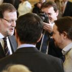 Mariano Rajoy, Pablo Iglesias y Albert Rivera.