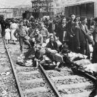 Refugiados de la Guerra Civil en Bilbao.
