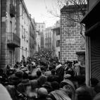 Una multitud de refugiados en Francia, al norte de la frontera con Espa&ntilde;a en febrero de 1936. Pronto ser&iacute;an mandados a distintos campos de refugiados por las autoridades francesas.