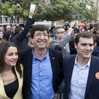 Inés Arrimadas, Juan Marín y Albert Rivera, en Cádiz.